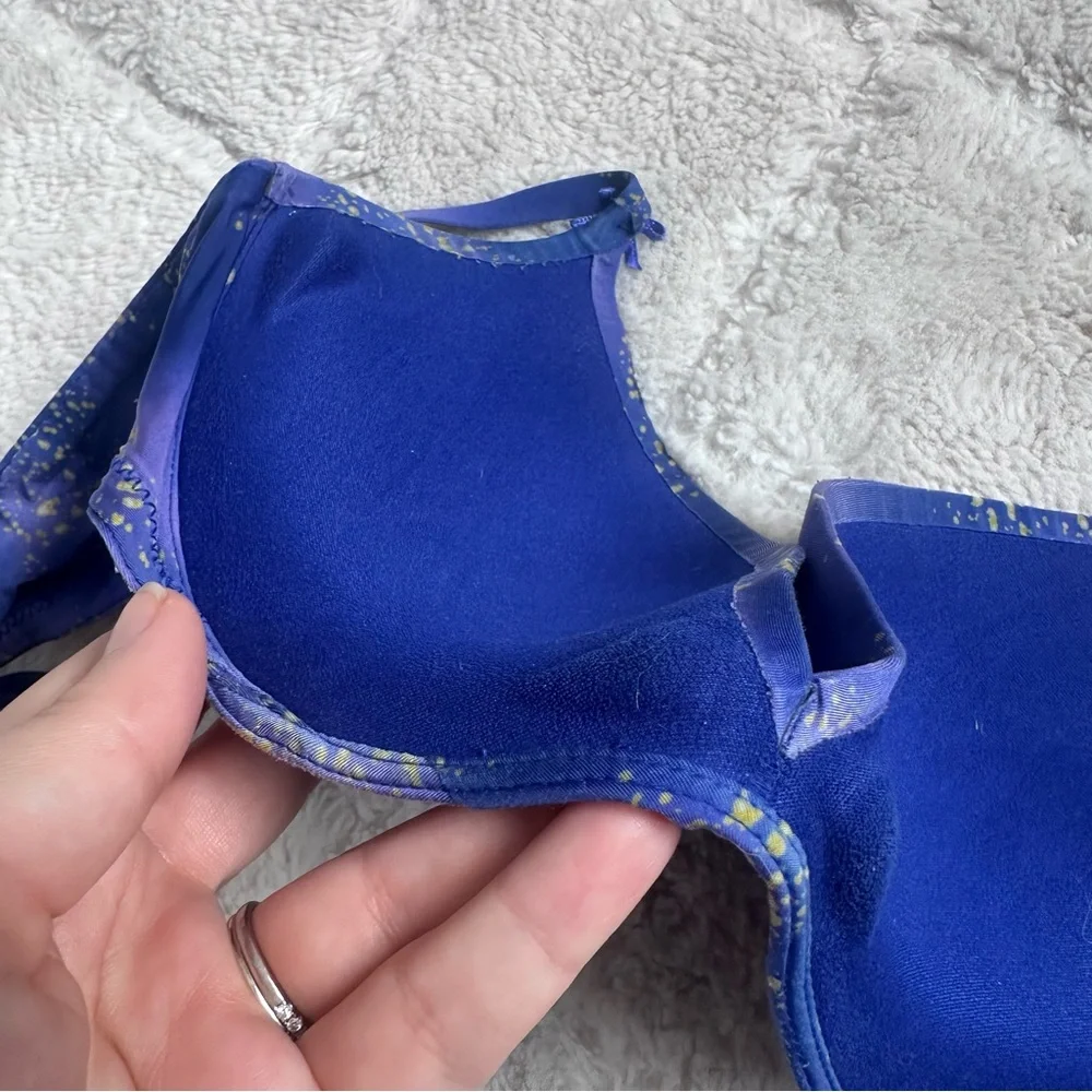 Victoria's Secret | Indigo Plunge Underwire Padded Rhinestone Bra | Size 34A